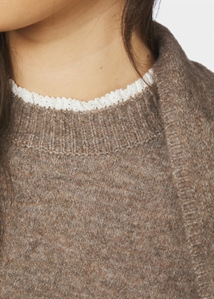 Eliska scarf knit bluse Brown Melange Neo Noir 